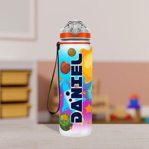 Rocket Space Ship Personalized Kids Bottle with Straw 20oz Tritan™ Water Bottle