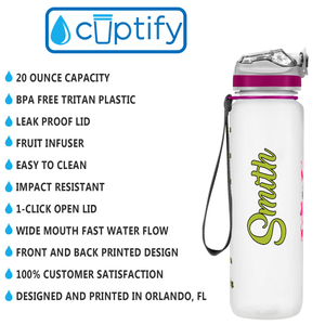 Personalized Water Bottle for Kids - Pink