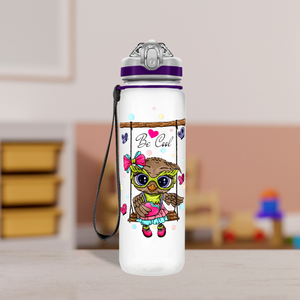 Cute Owl on a Swing Personalized Kids Bottle with Straw 20oz Tritan™ Water Bottle