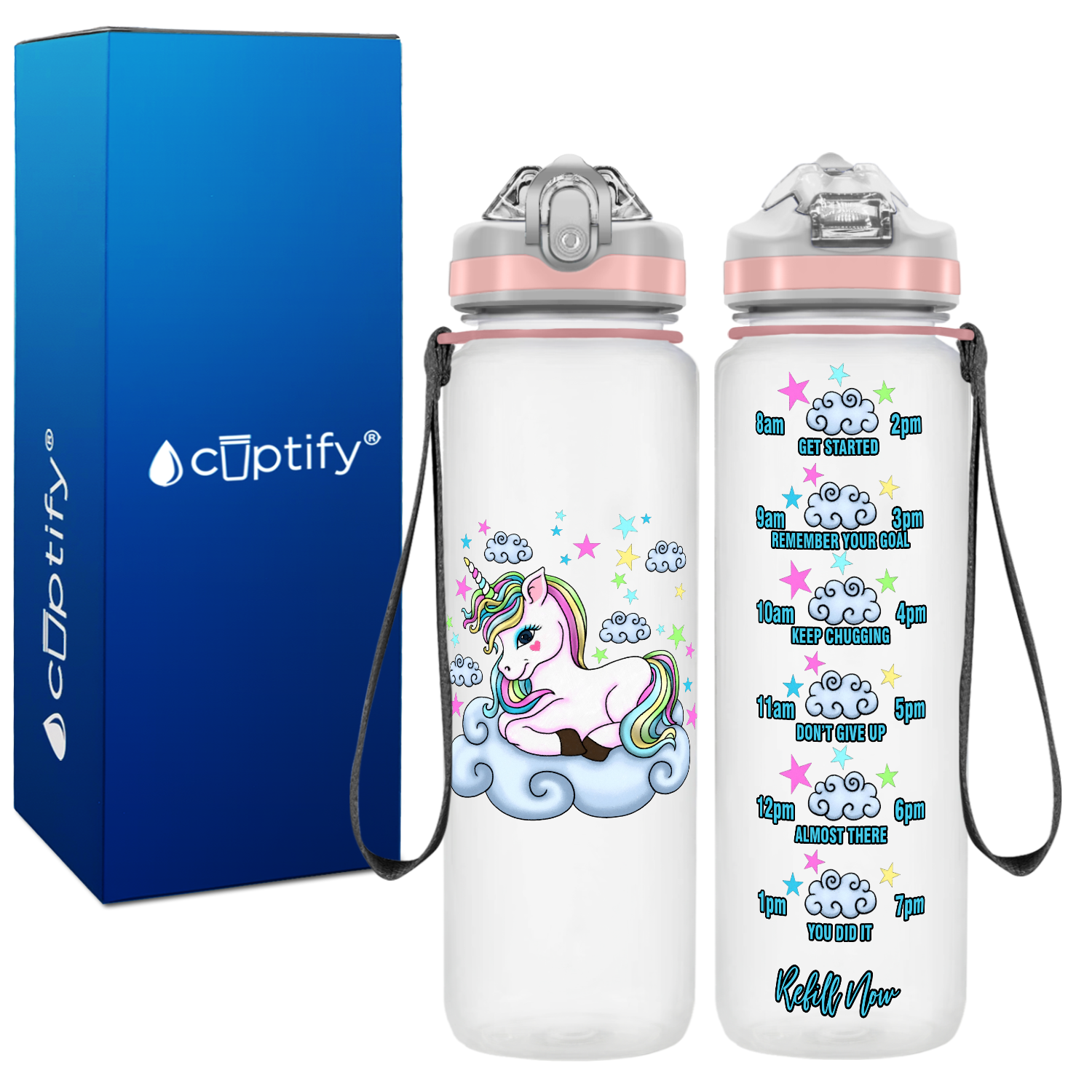 Unicorn Clouds Personalized Kids Bottle