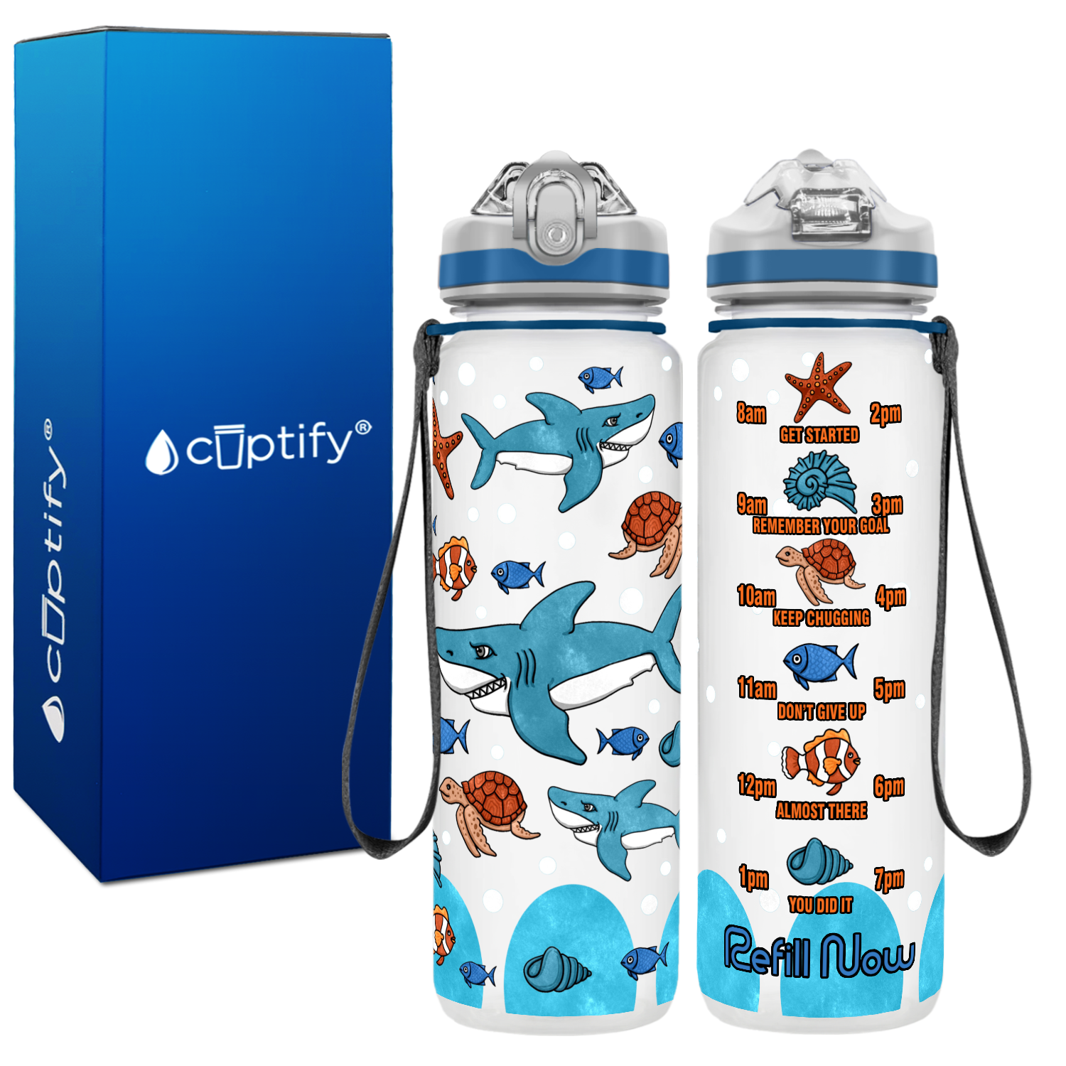 Sharks Smile Personalized Kids Bottle