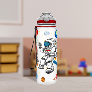 Astronaut on the Space Personalized Kids Bottle with Straw 20oz Tritan™ Water Bottle