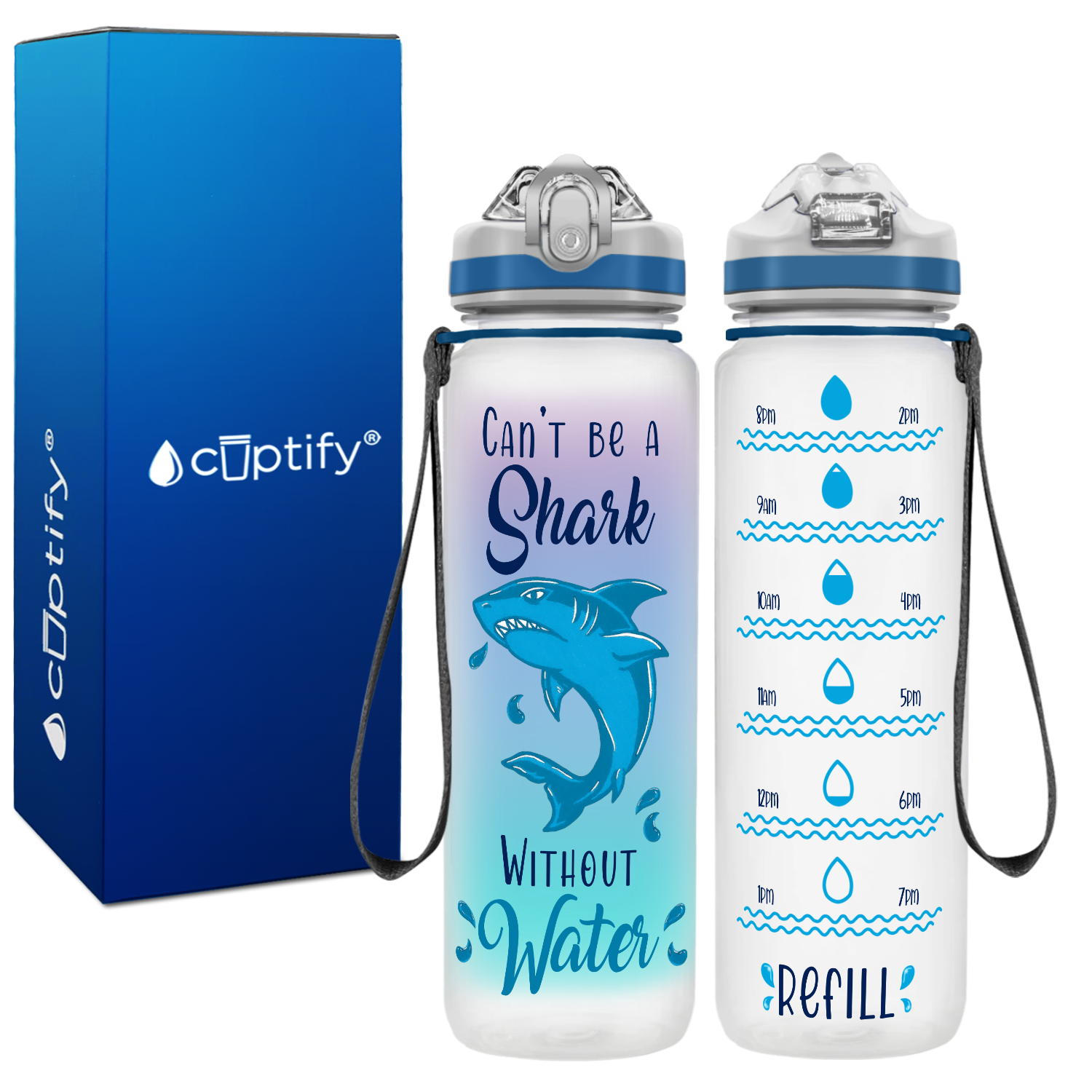 Can't Be Shark Without Water Personalized Kids Bottle