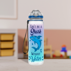 Can't Be Shark Without Water Personalized Kids Bottle with Straw 20oz Tritan™ Water Bottle