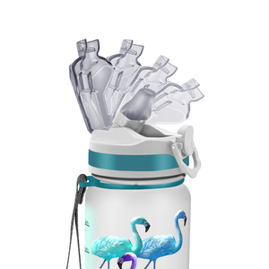 Colorful Flamingos Personalized Kids Bottle with Straw 20oz Tritan™ Water Bottle