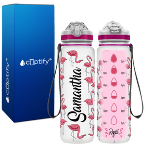 Pink Flamingos Personalized Kids Bottle