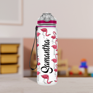 Pink Flamingos Personalized Kids Bottle with Straw 20oz Tritan™ Water Bottle