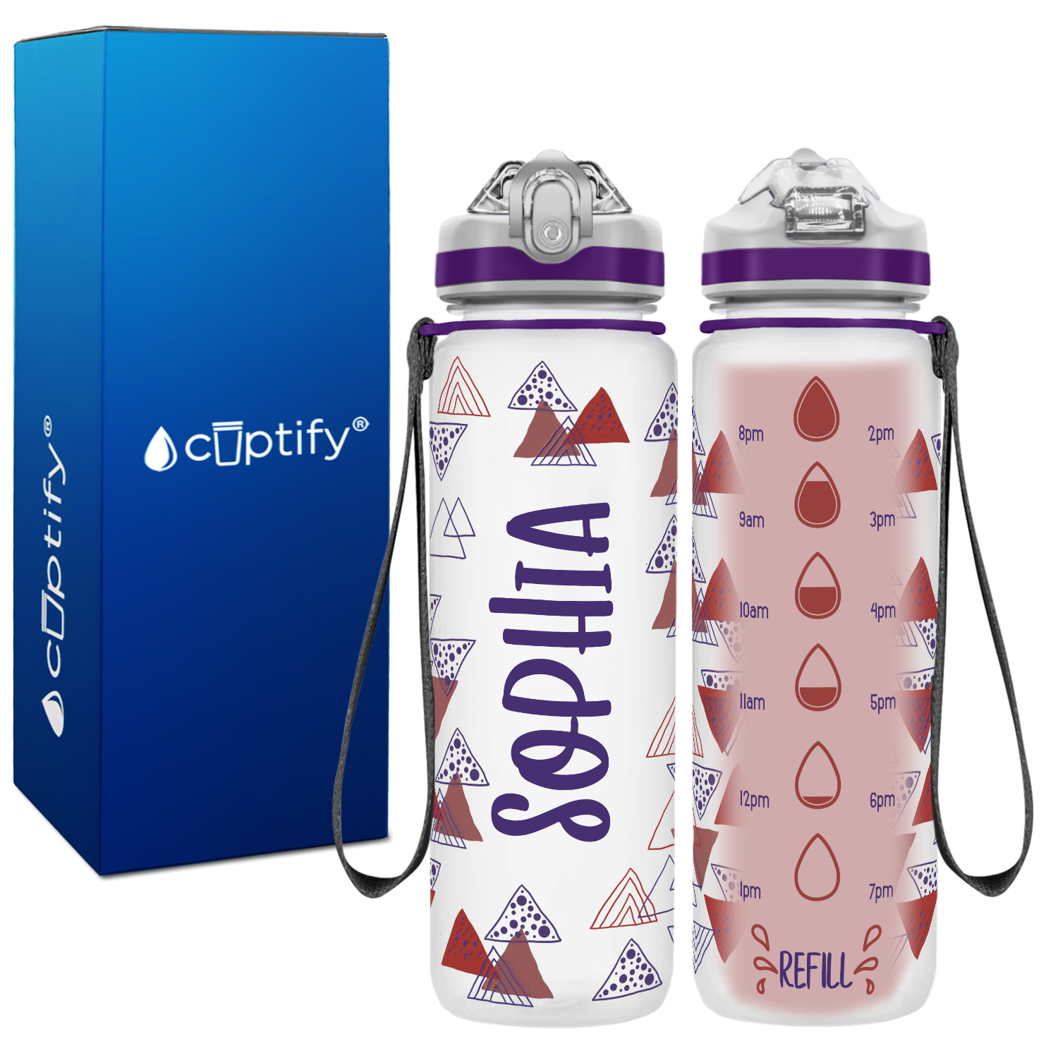 Triangles Abstract Personalized Kids Bottle