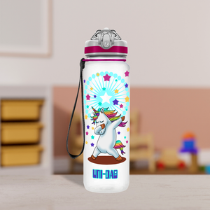 Unicorn Dancing Star Personalized Kids Bottle with Straw 20oz Tritan™ Water Bottle