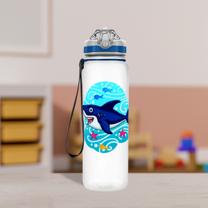 Happy Shark Personalized Kids Bottle with Straw 20oz Tritan™ Water Bottle