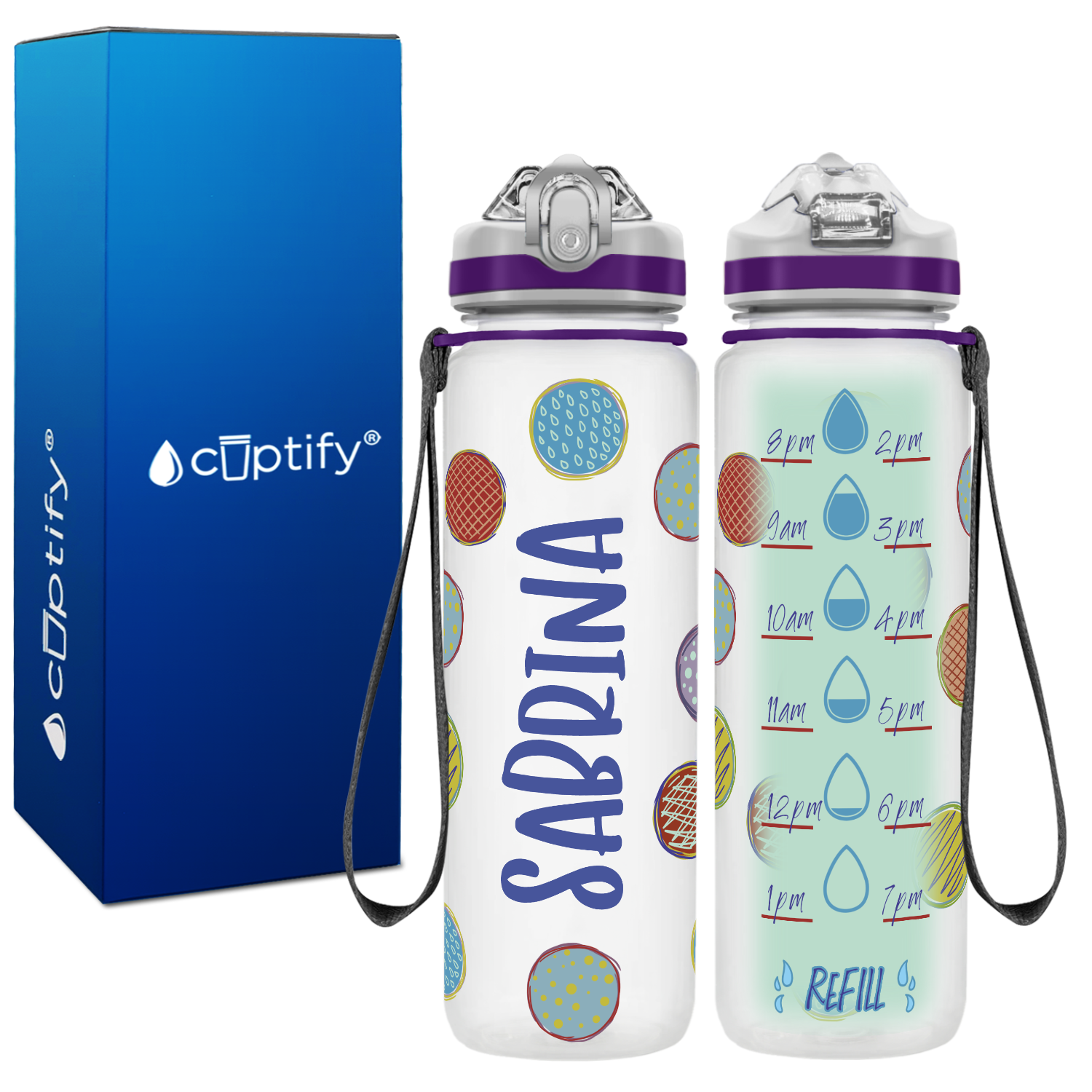 Circles Abstract Personalized Kids Bottle