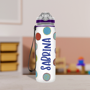 Circles Abstract Personalized Kids Bottle with Straw 20oz Tritan™ Water Bottle