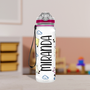 Cute Alpaca Clouds Personalized Kids Bottle with Straw 20oz Tritan™ Water Bottle