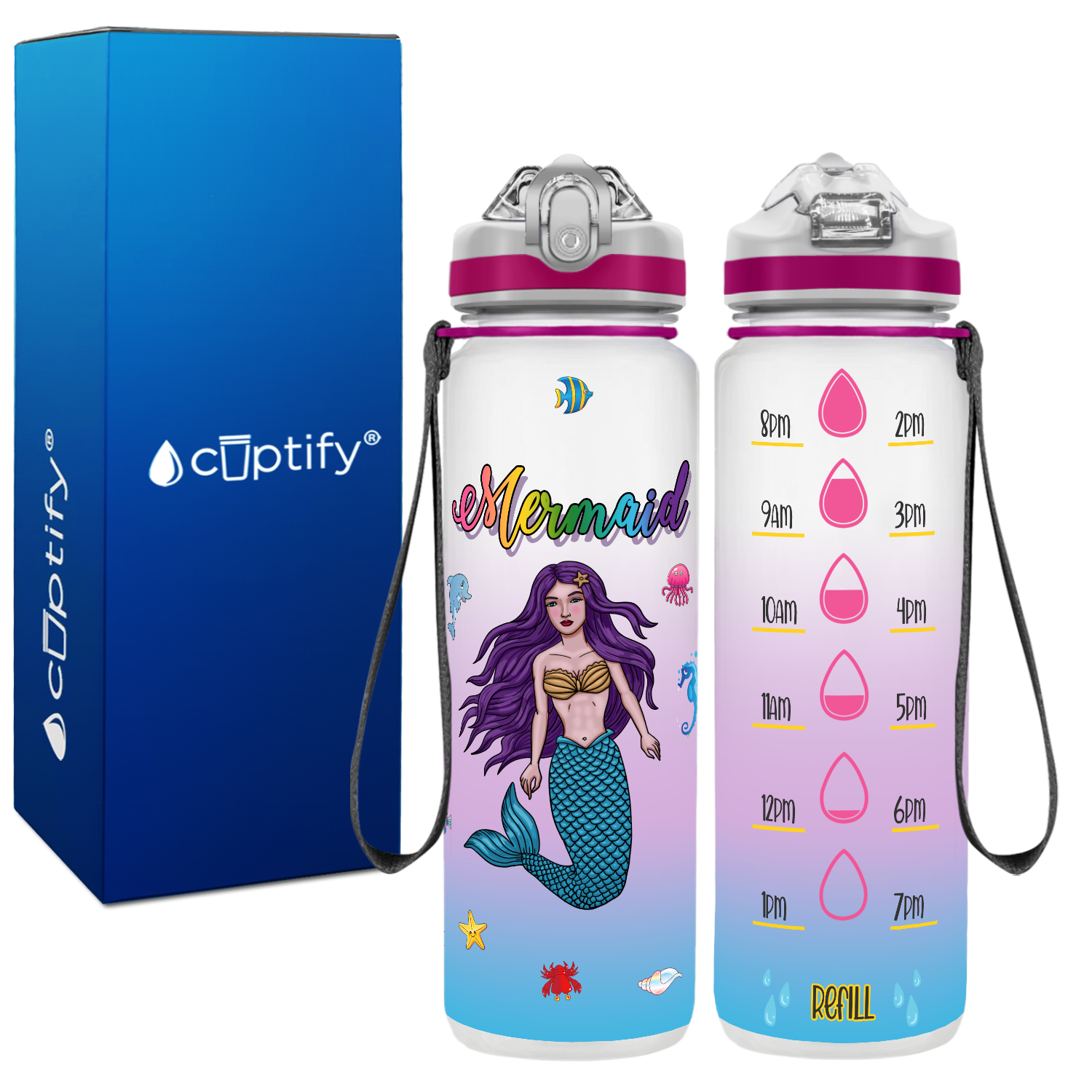 Mermaid on Sea Personalized Kids Bottle