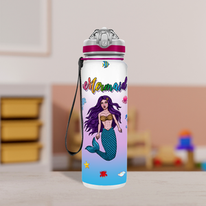 Mermaid on Sea Personalized Kids Bottle with Straw 20oz Tritan™ Water Bottle