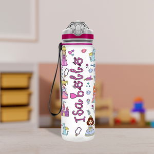 Cute Princess Castle Personalized Kids Bottle with Straw 20oz Tritan™ Water Bottle