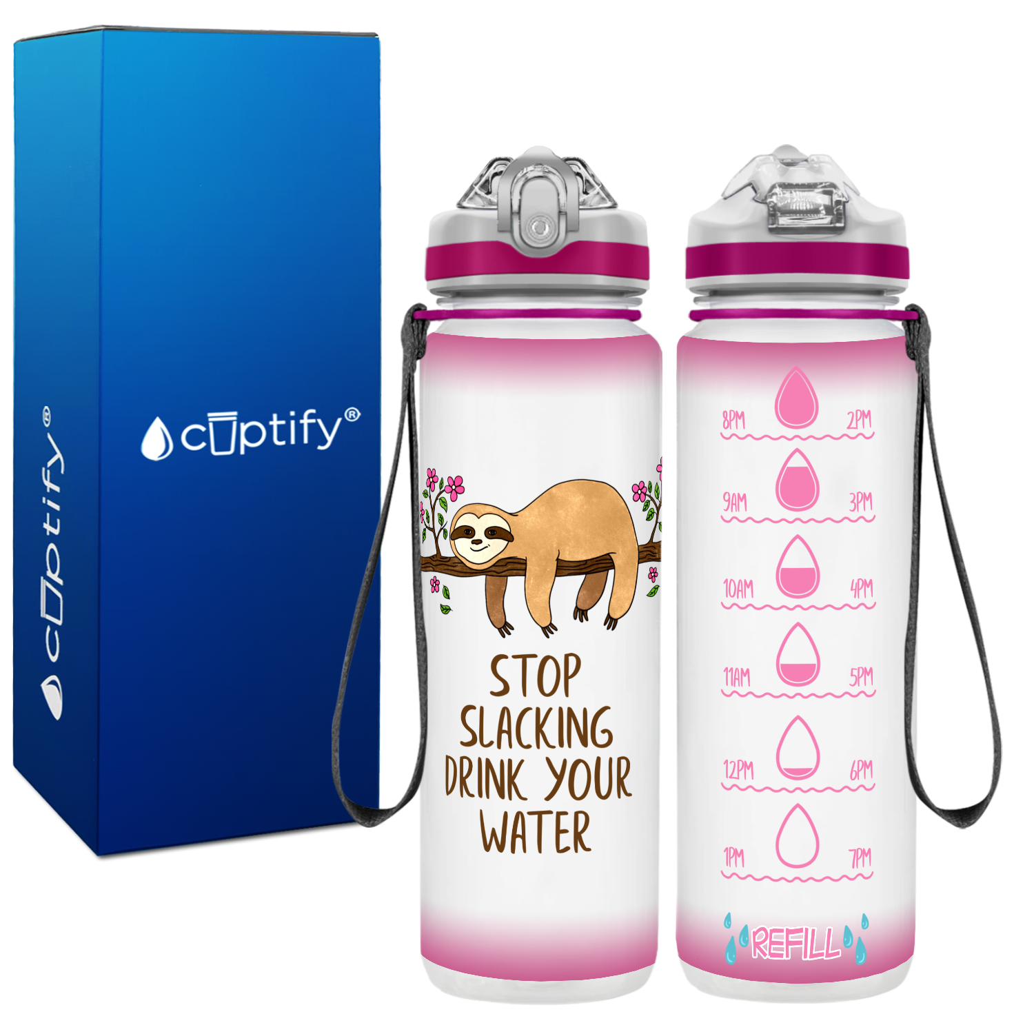 Sloth Stop Slacking Personalized Kids Bottle