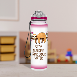 Sloth Stop Slacking Personalized Kids Bottle with Straw 20oz Tritan™ Water Bottle