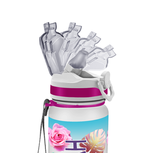 Flamingo Leaves and Roses Personalized Kids Bottle with Straw 20oz Tritan™ Water Bottle