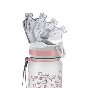 Cute Pink Cats Personalized Kids Bottle with Straw 20oz Tritan™ Water Bottle