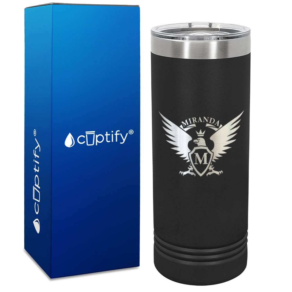Personalized Eagle Engraved on 22oz Skinny Tumbler