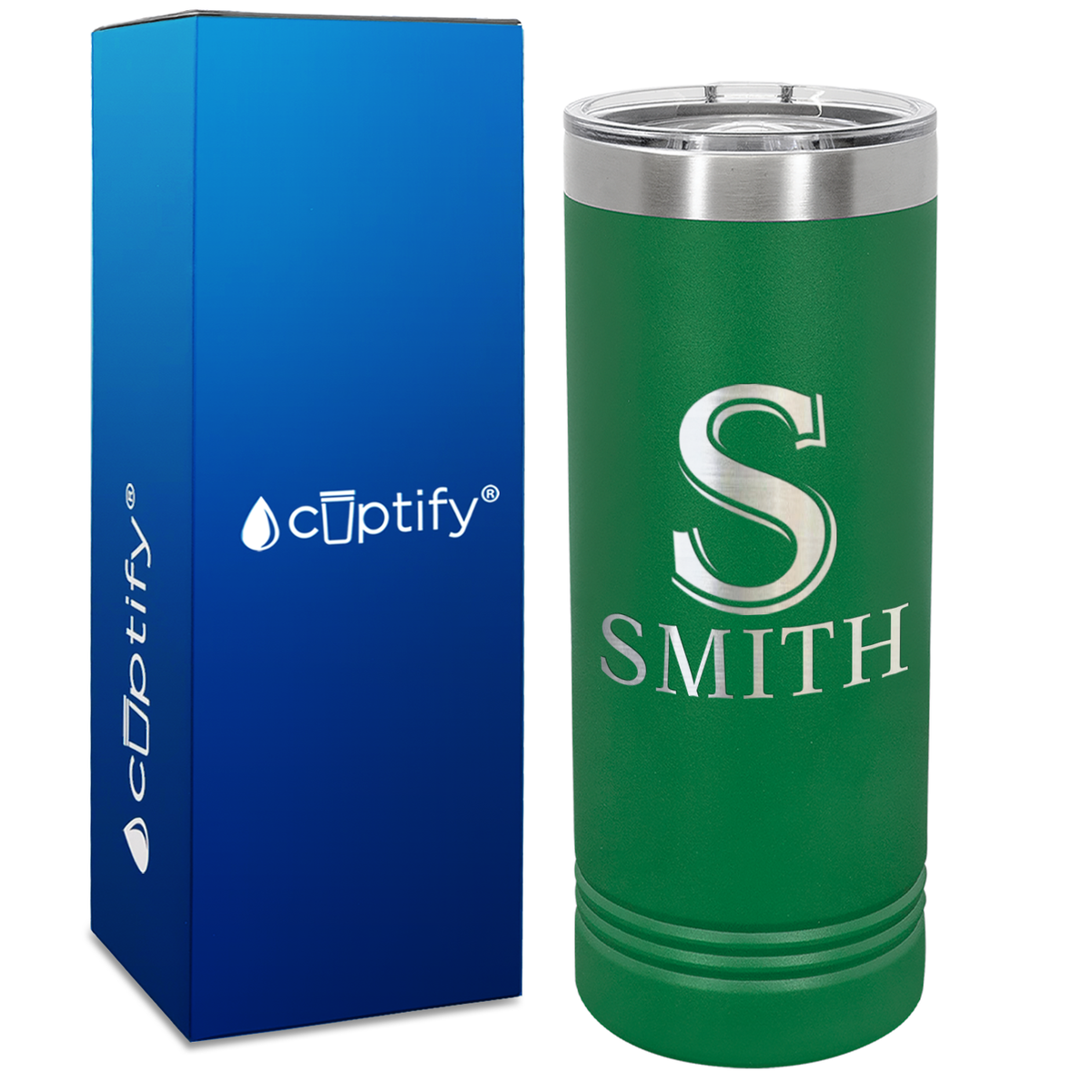 Personalized Monogram Initial and Name Engraved on 22oz Skinny Tumbler