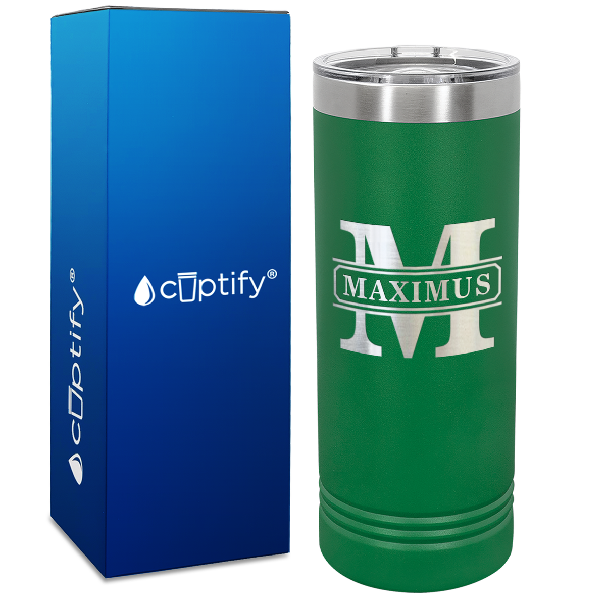 Personalized Vintage Block Engraved on 22oz Skinny Tumbler