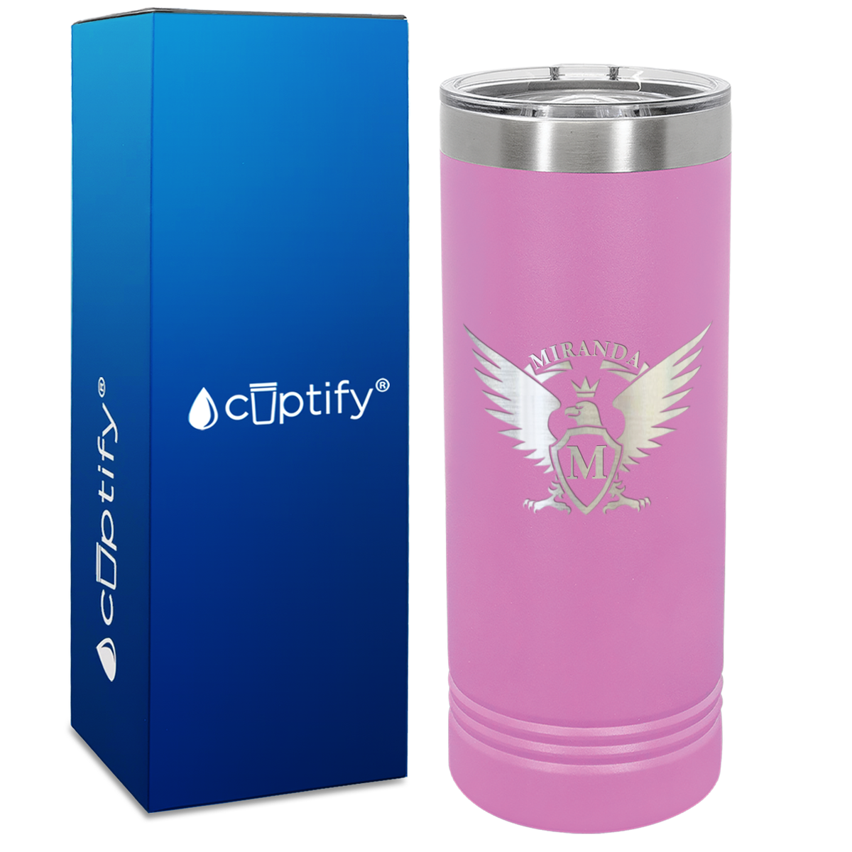 Personalized Eagle Engraved on 22oz Skinny Tumbler
