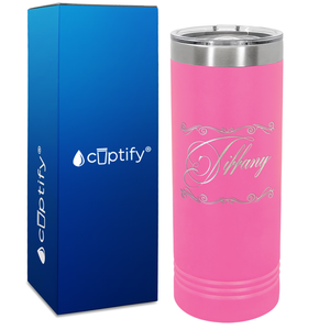 Personalized Scroll Script Engraved on 22oz Skinny Tumbler