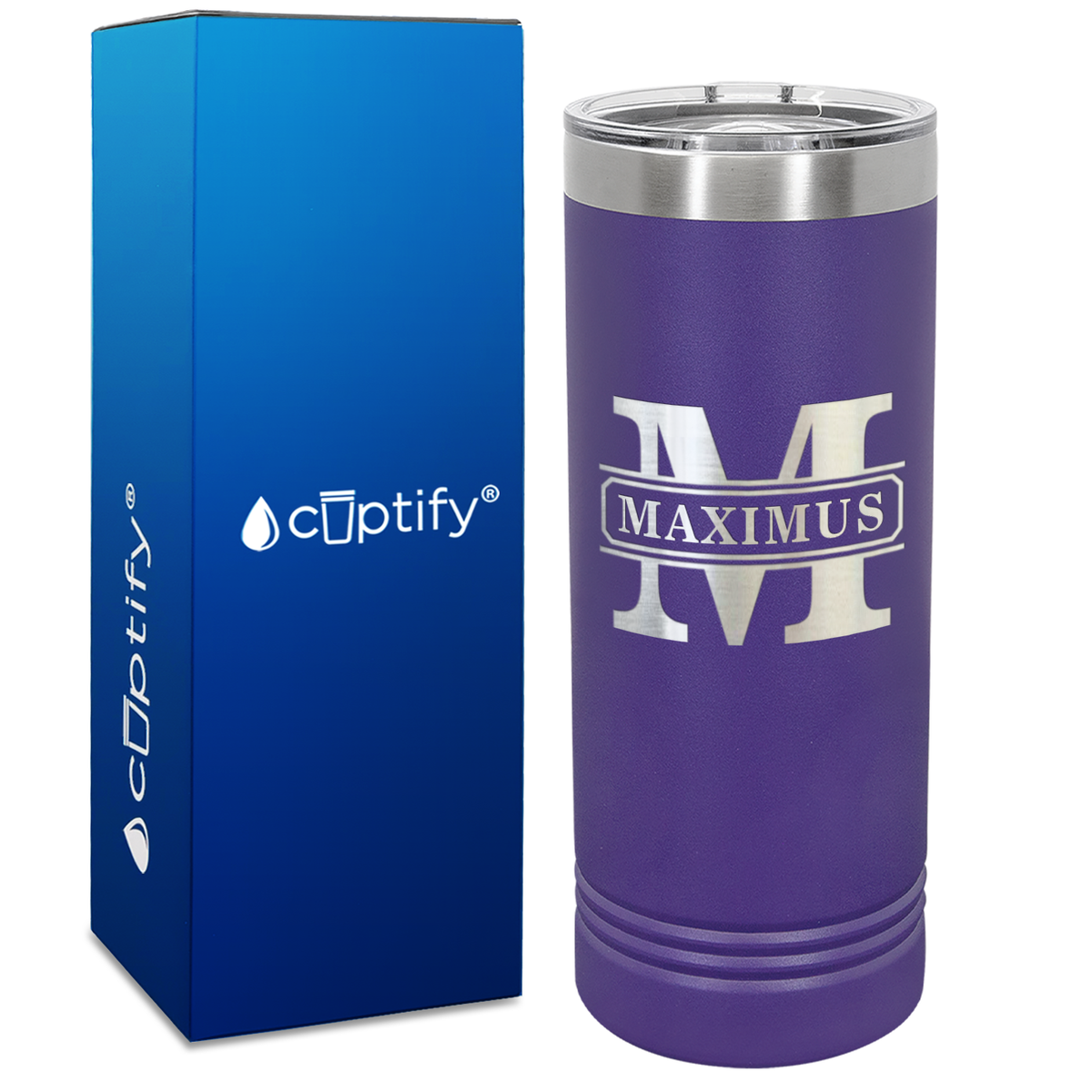 Personalized Vintage Block Engraved on 22oz Skinny Tumbler