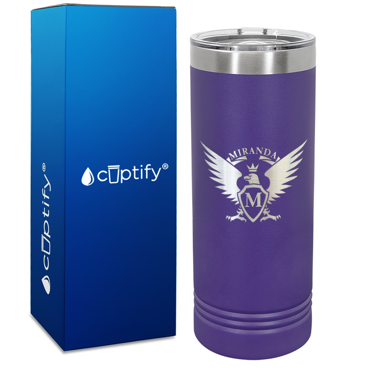 Personalized Eagle Engraved on 22oz Skinny Tumbler