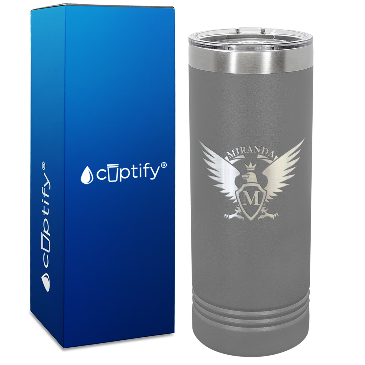 Personalized Eagle Engraved on 22oz Skinny Tumbler