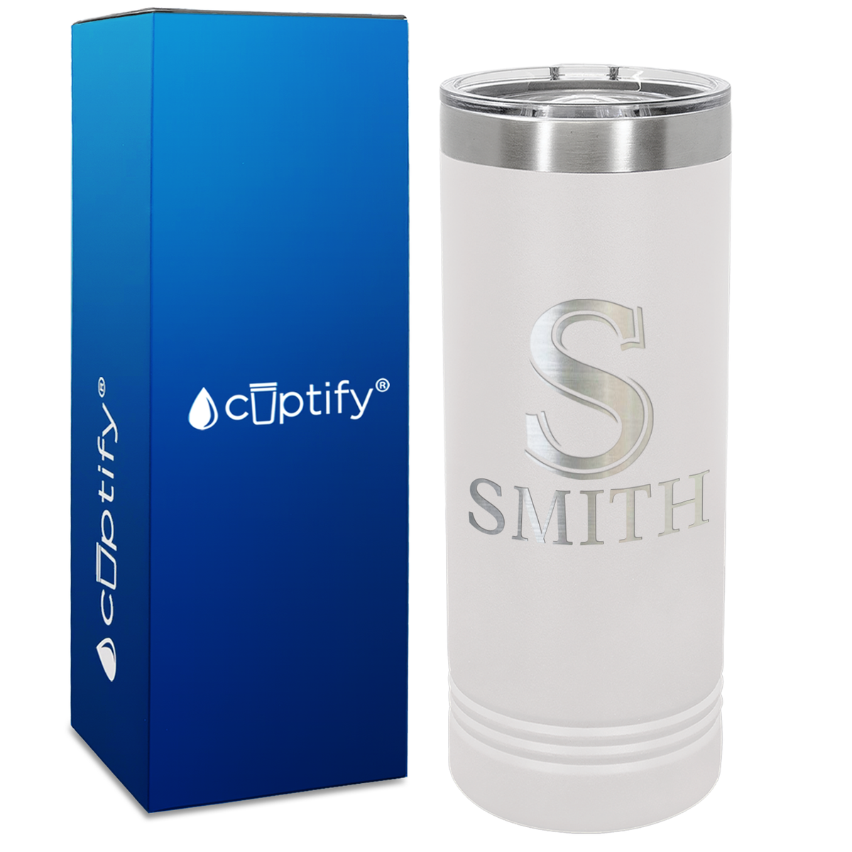 Personalized Monogram Initial and Name Engraved on 22oz Skinny Tumbler