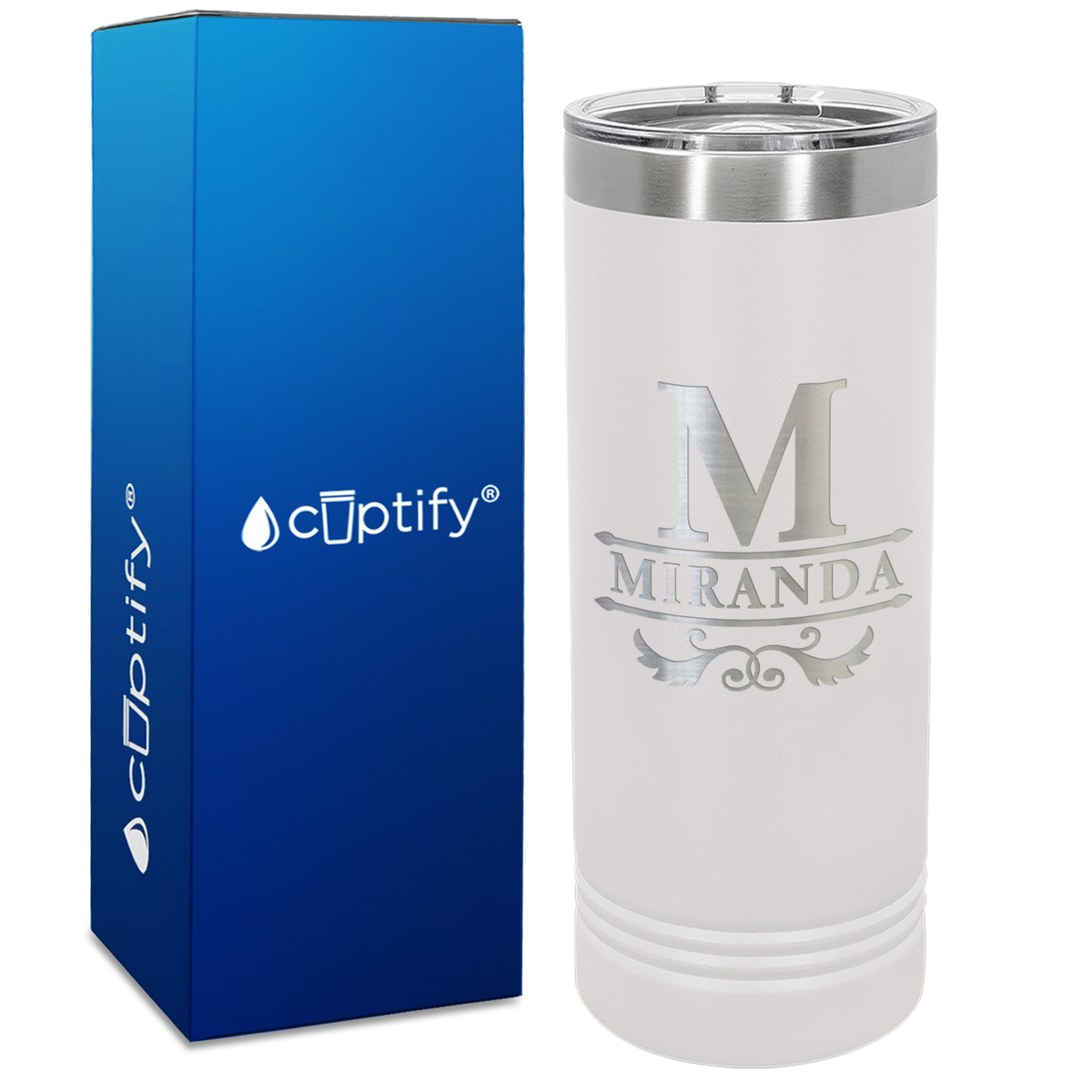 Personalized Initial Style Engraved on 22oz Skinny Tumbler