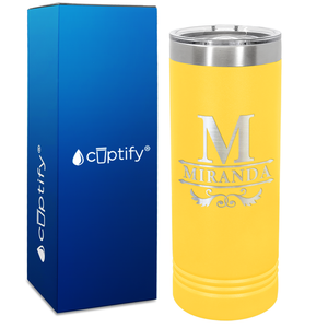 Personalized Initial Style Engraved on 22oz Skinny Tumbler