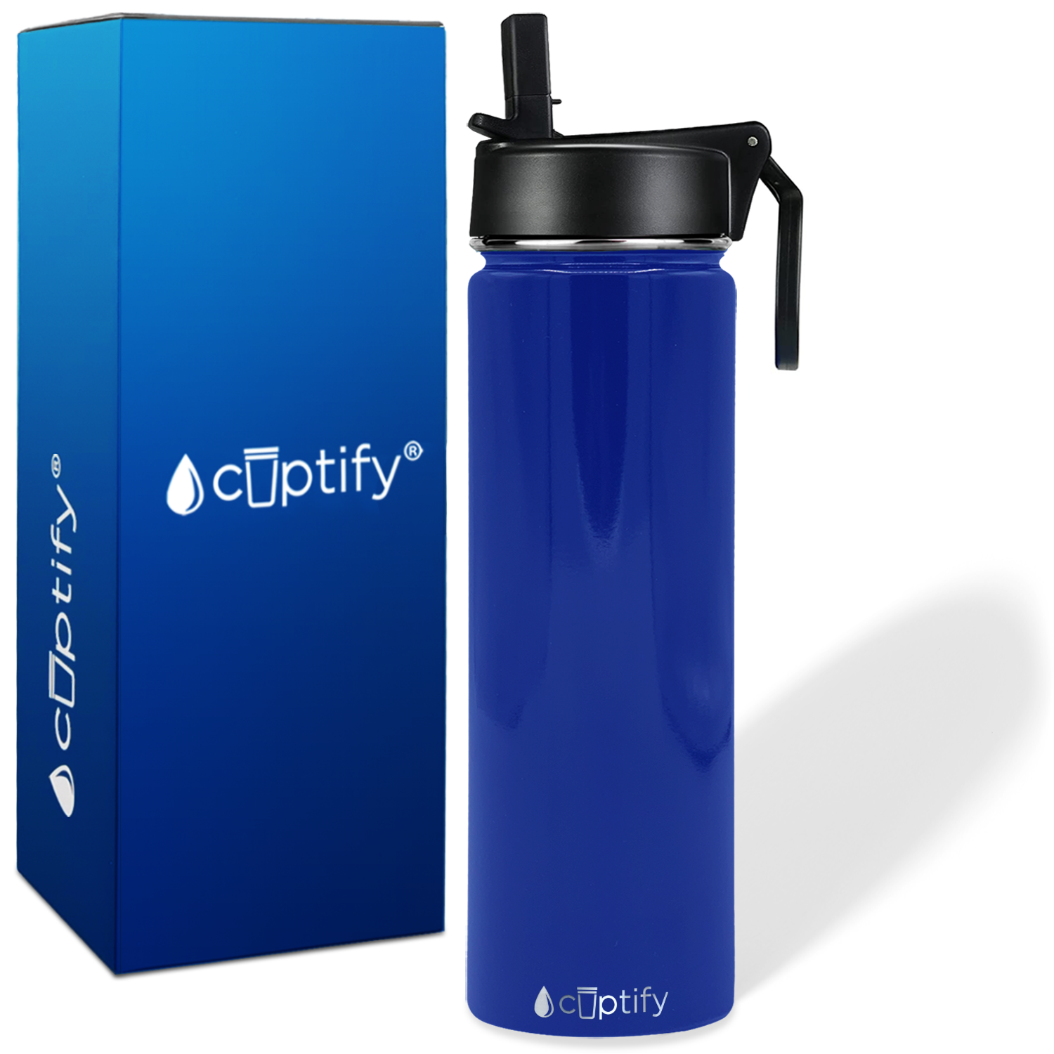 Blue Gloss 24oz Wide Mouth Water Bottle