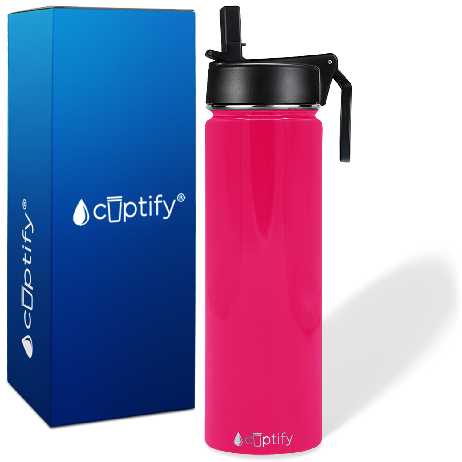 Hot Pink Gloss 24oz Wide Mouth Water Bottle