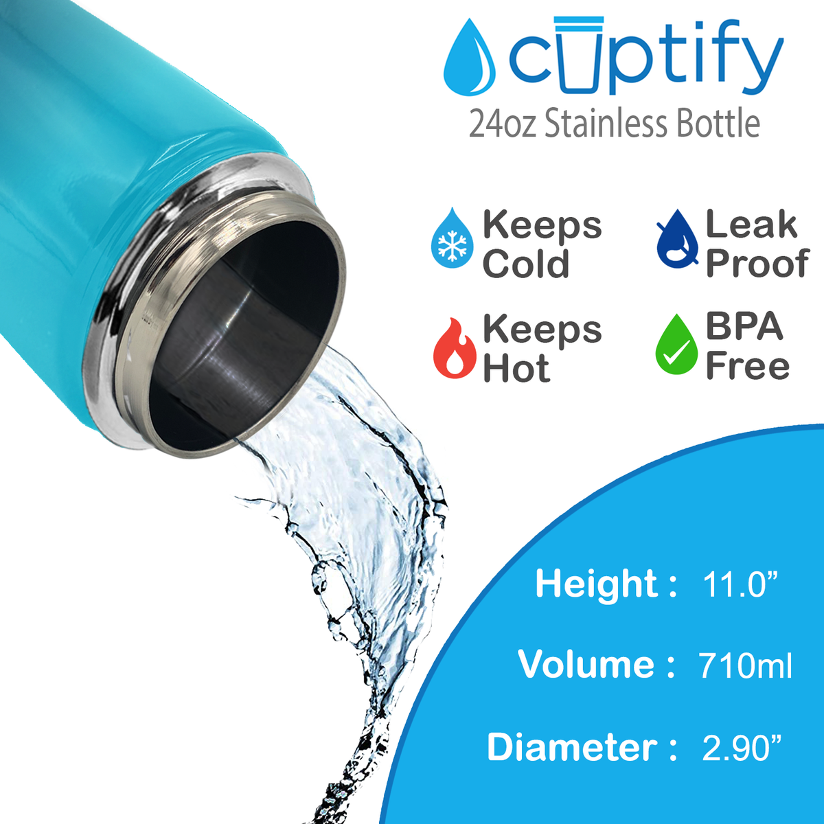 24oz Deep Sea Ombre Wide Mouth Water Bottle With Straw Lid