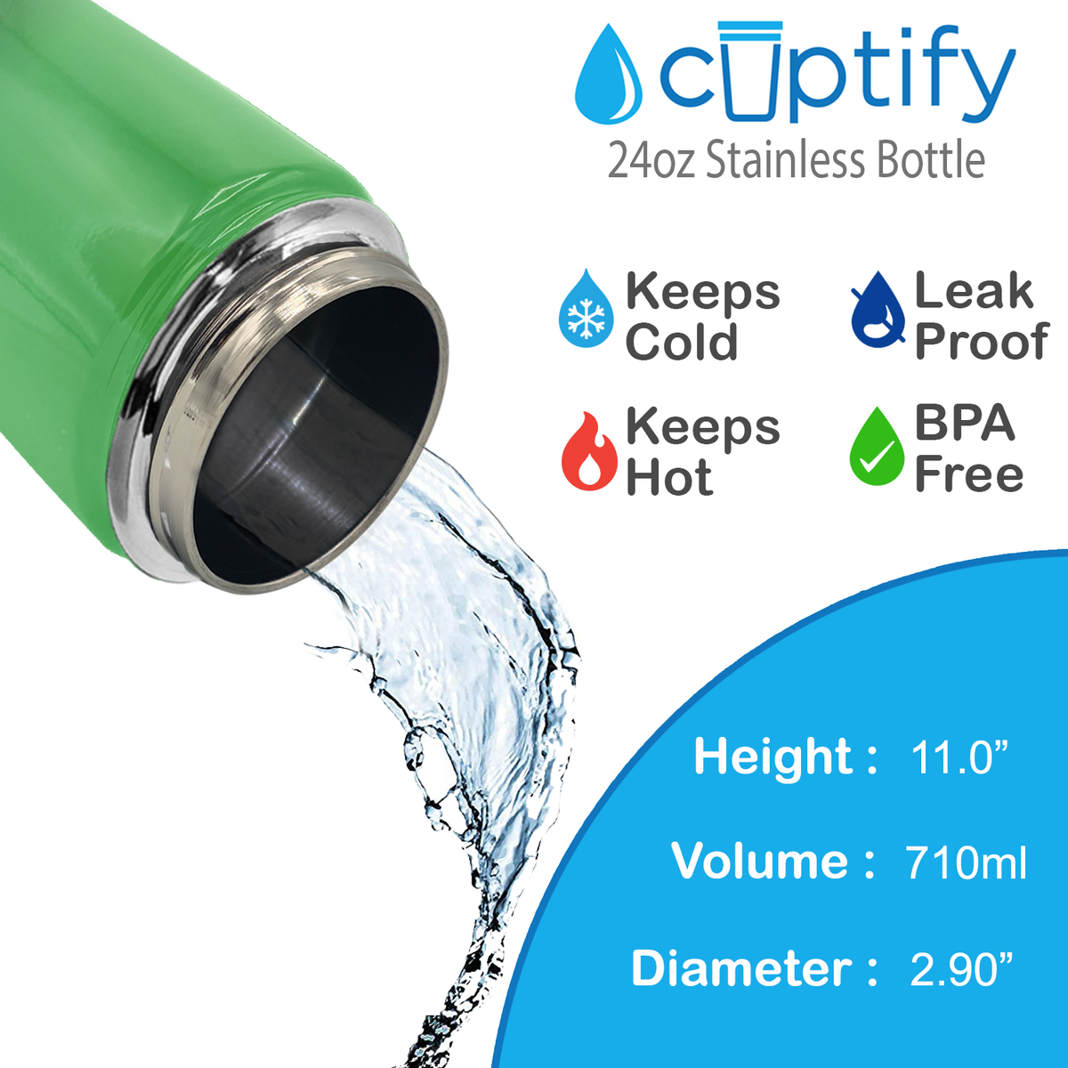 24oz Everglades Ombre Wide Mouth Water Bottle With Straw Lid