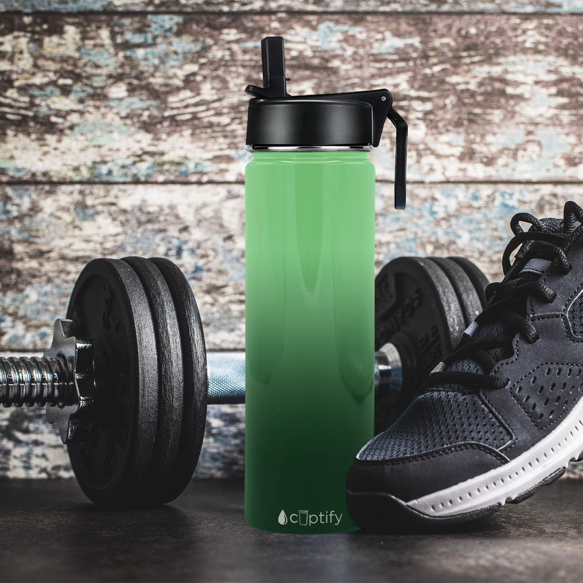 24oz Everglades Ombre Wide Mouth Water Bottle With Straw Lid