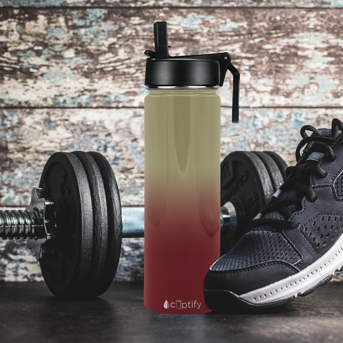 24oz Florida Ombre Wide Mouth Water Bottle With Straw Lid