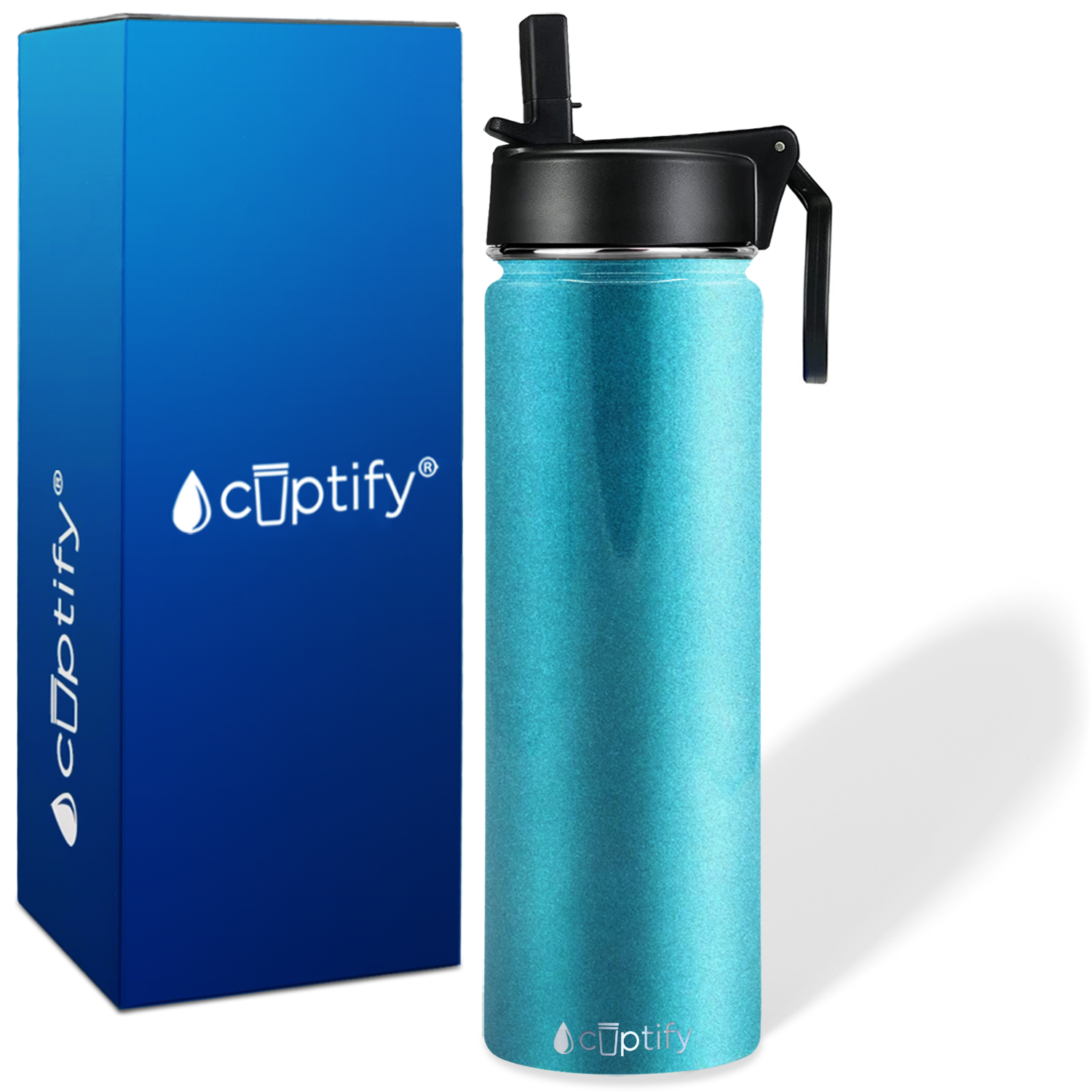 Seafoam Glitter 24oz Wide Mouth Water Bottle