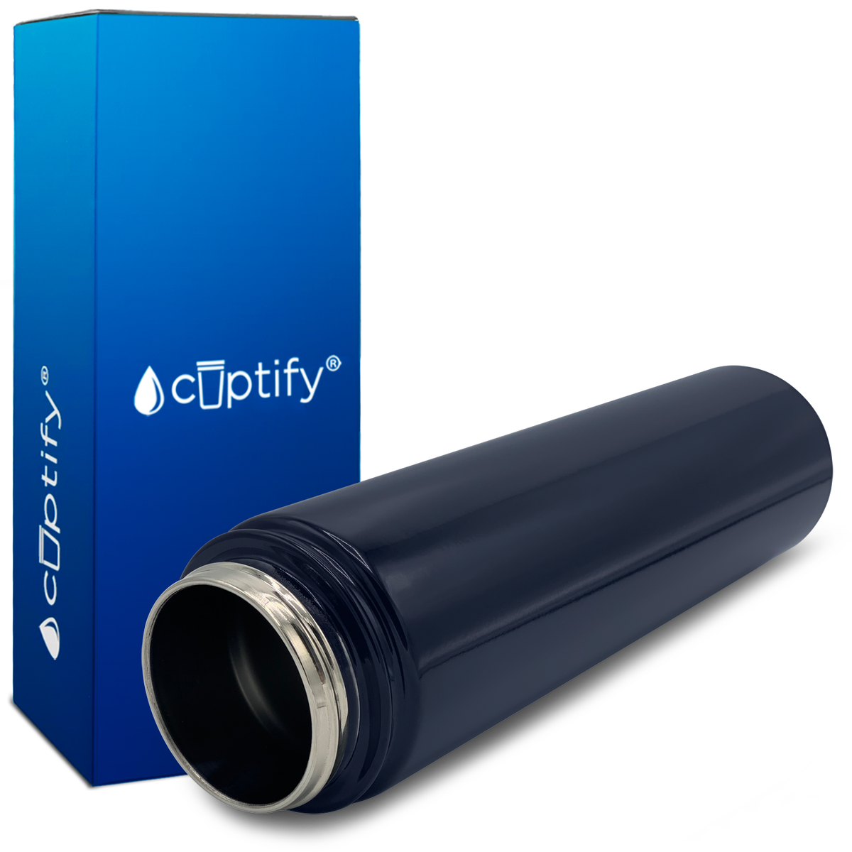 Navy Blue Gloss 24oz Wide Mouth Water Bottle