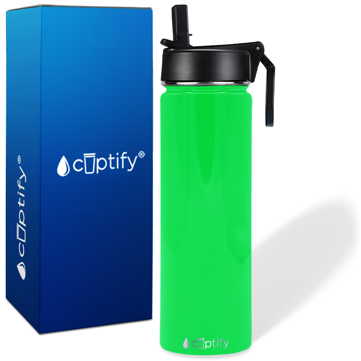 Neon Green Gloss 24oz Wide Mouth Water Bottle