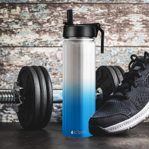 Blue Ombre Translucent 24oz Wide Mouth Water Bottle