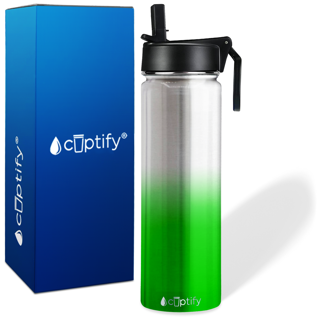 Green Ombre Translucent 24oz Wide Mouth Water Bottle