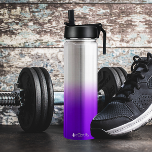 Purple Ombre Translucent 24oz Wide Mouth Water Bottle