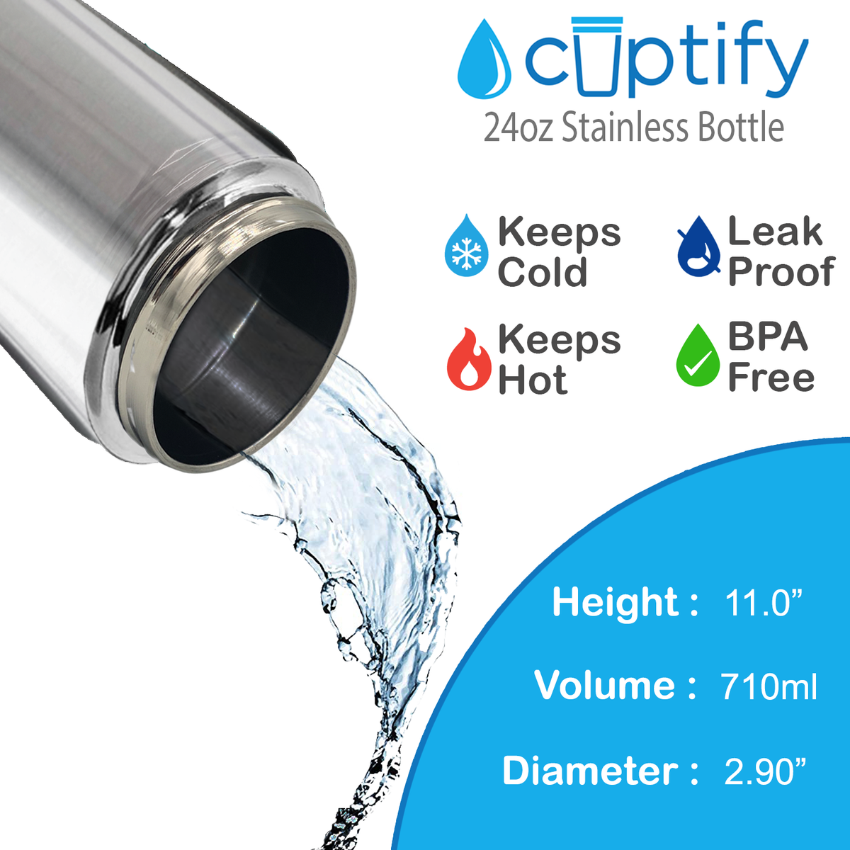 Red Ombre Translucent 24oz Wide Mouth Water Bottle