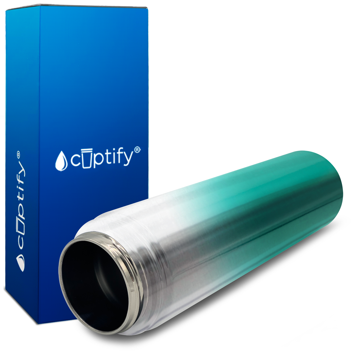 Teal Ombre Translucent 24oz Wide Mouth Water Bottle