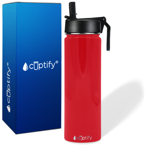 Red Gloss 24oz Wide Mouth Water Bottle